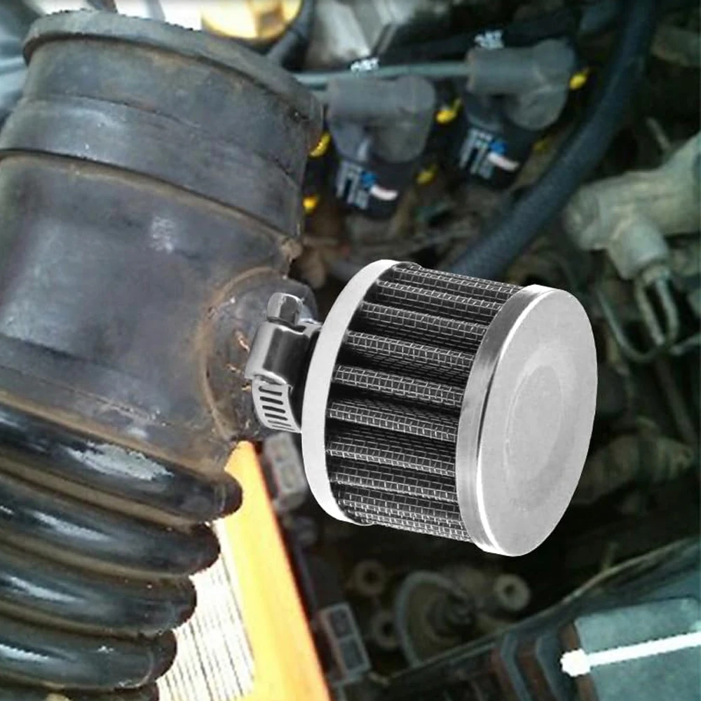 Universal Interface Car Air Filters 12mm For Motorcycle Cold Air Intake High Flow Crankcase Vent Cover Mini Breather Filters