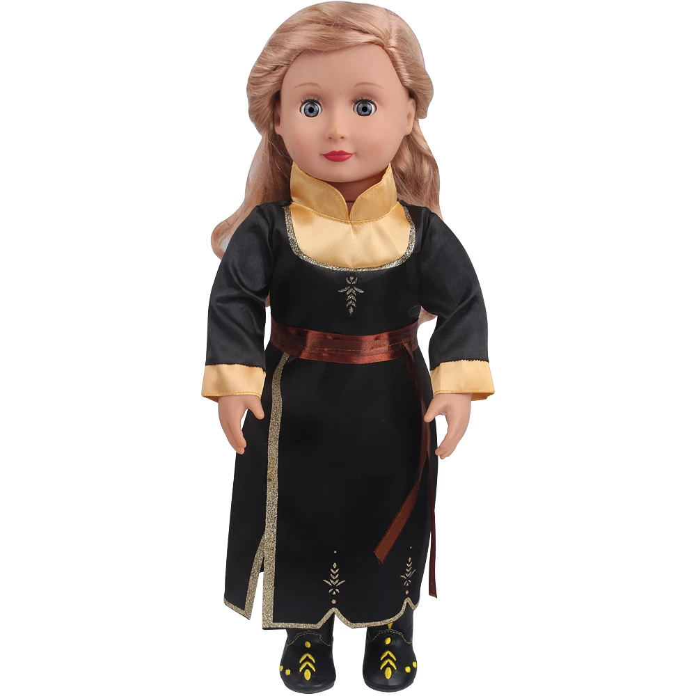 Cosplay Anime Figuur Kostuum 18 Inch Meisje Pop Kleding American Ours & Generatie Kinderen Speelgoed Poppen Accessoires Anna Paarse Jurk