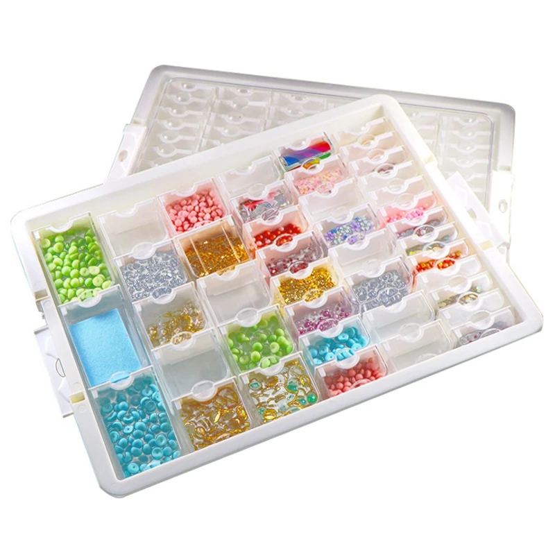 42 Grid Diamond Painting Storage Container,Transparent Diamond Painting Box Plastic Organizer Case Diamond Painting Tool