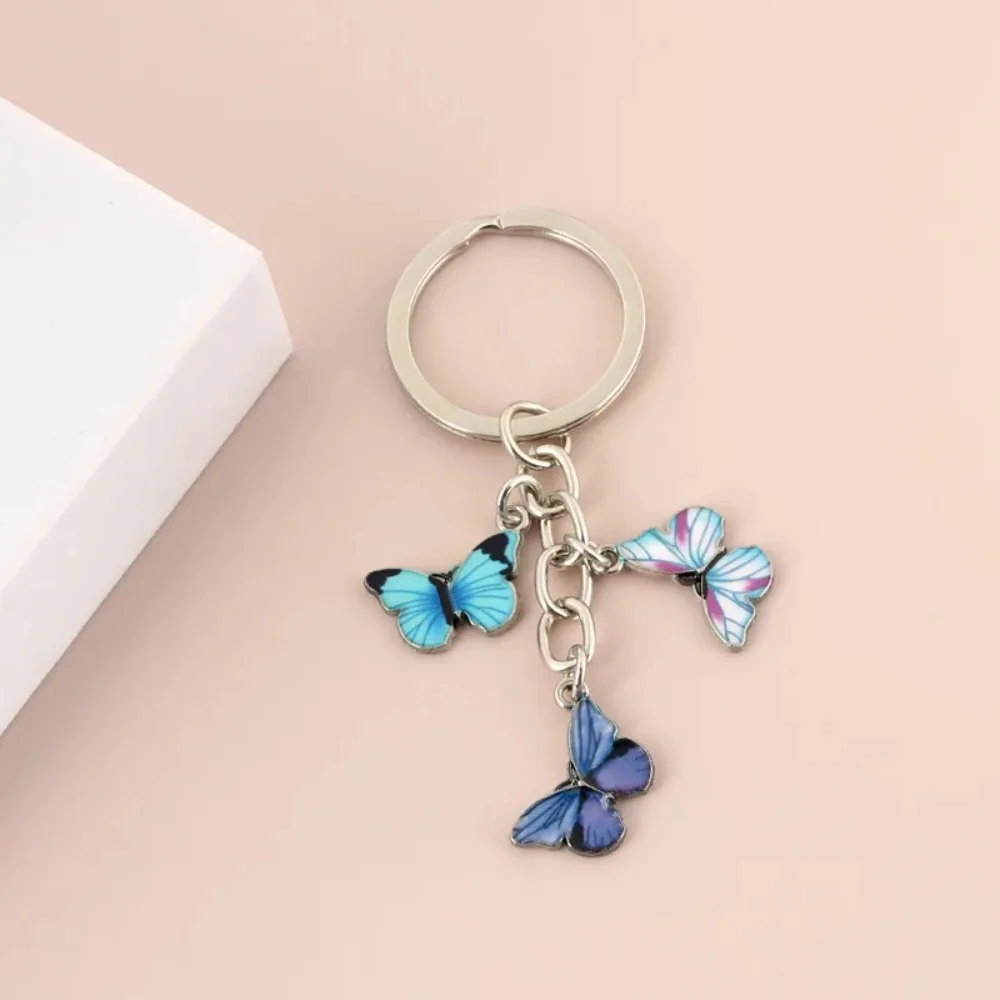 

New Colorful Enamel Butterfly Keychain Insects Car Key Women Bag Accessories Jewelry Gifts Anime s