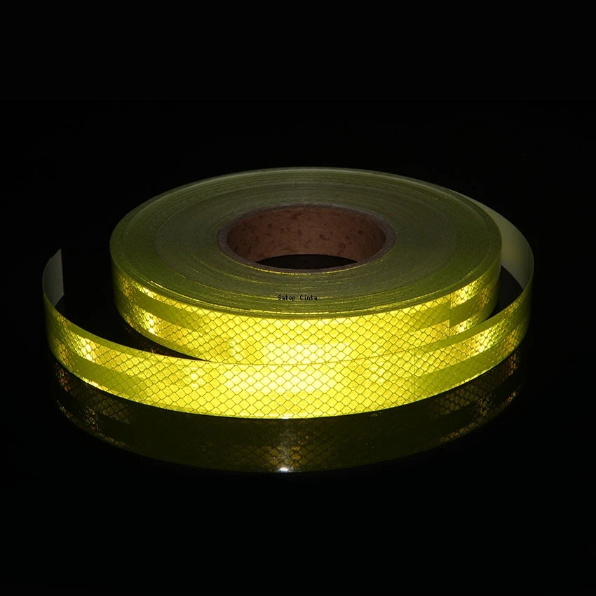 25mm*5m Fluorescent PET Reflective Tape Bicycle Waterproof Reflectors Sticker Self Adhesive Strip For Motorcycle Car Bike Helmet