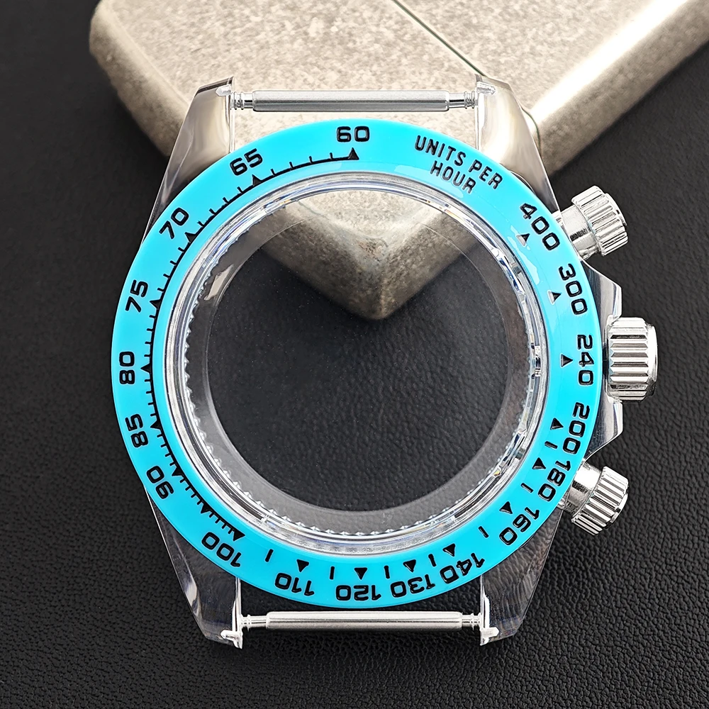 VK63 39mm transparent case 20mm Transparent Watch Bands suitable for VK63 movement watch modification accessories men's watch