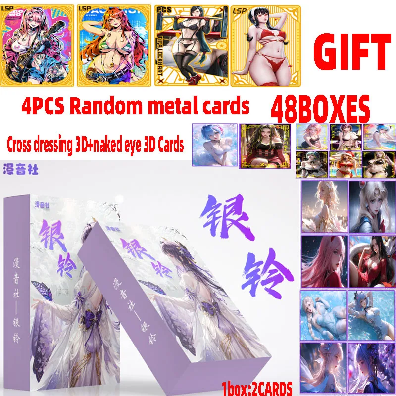 Goddess Story Cards Booster Box, Manyin Society, Silver Bell, Girl Party Gift, Estojo original, 2 balas, 48 caixas, atacado, 2024