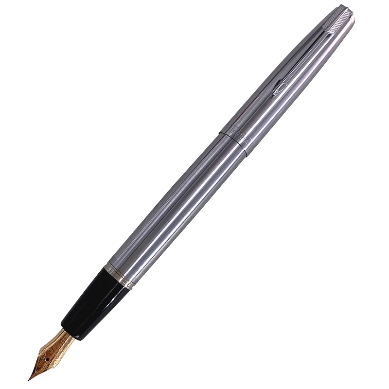 Imagem -06 - Wingsung-caneta-tinteiro 601a Feita de Ouro 14k Nib f 0.38 0.5 mm para Escritório Assinatura do Estudante Prática de Escrita Aço Inoxidável