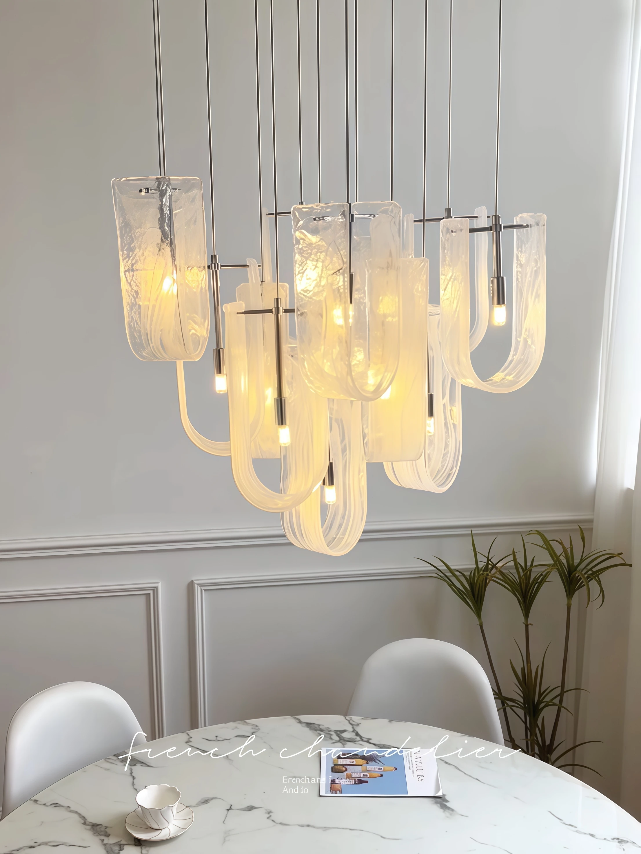 YEBMLP Cloud Glass Hanging Light Indoor Art Decor Chandelier Living Dining Room Pendant Light Bedroom Kitchen Island lights New
