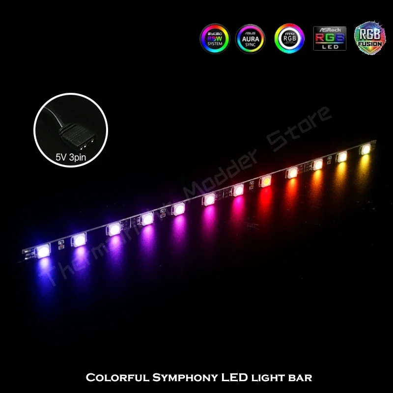그래픽 카드 지원 홀더 용 ARGB LED 라이트 테이프 스트립 5V 3Pin VGA 브래킷 수냉 RGB 스트립