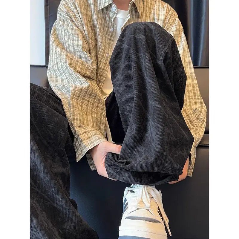 ربيع الخريف التعادل صبغ سروال قصير مستقيم