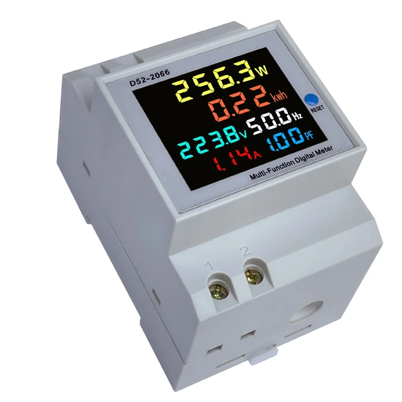 Din Rail Digital Voltmeter Current Wattmeter Electric Energy Kwh Meter Frequency Volt Amp Monitor