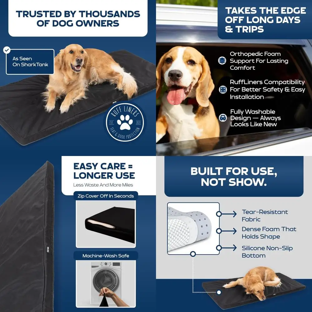 

Shark Tank-Featured Medium Black Car Seat Cover for Dogs, Non-Slip, Waterproof, Washable with Comfort Foam