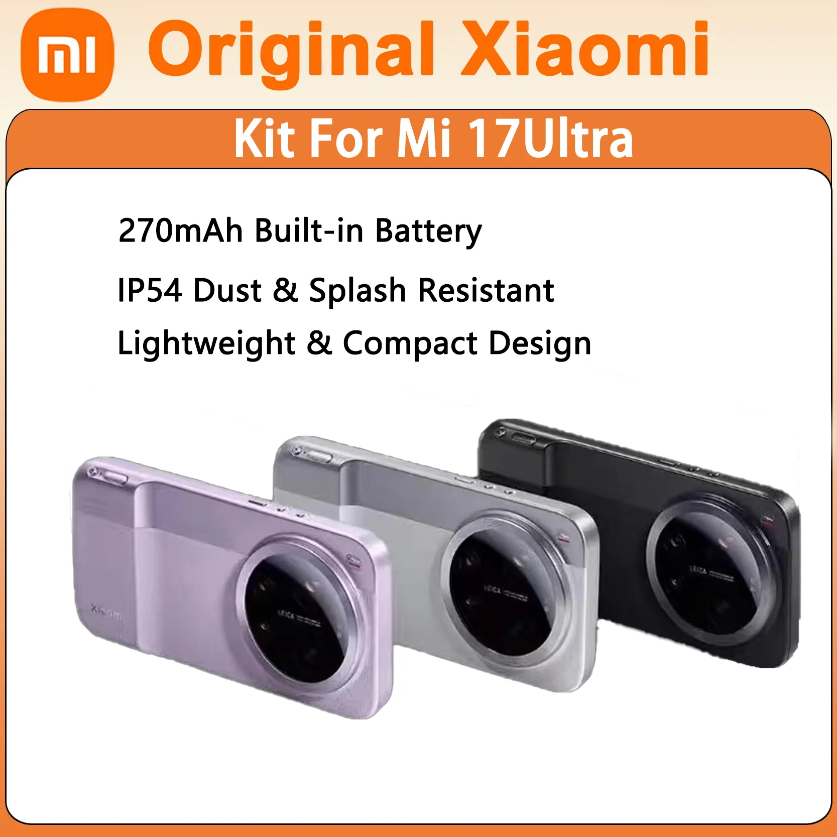 

Original Xiaomi 17 Ultra Slim Imaging Kit with 270mAh Battery Magnetic Charging IP54 Waterproof Street Mode For Photography