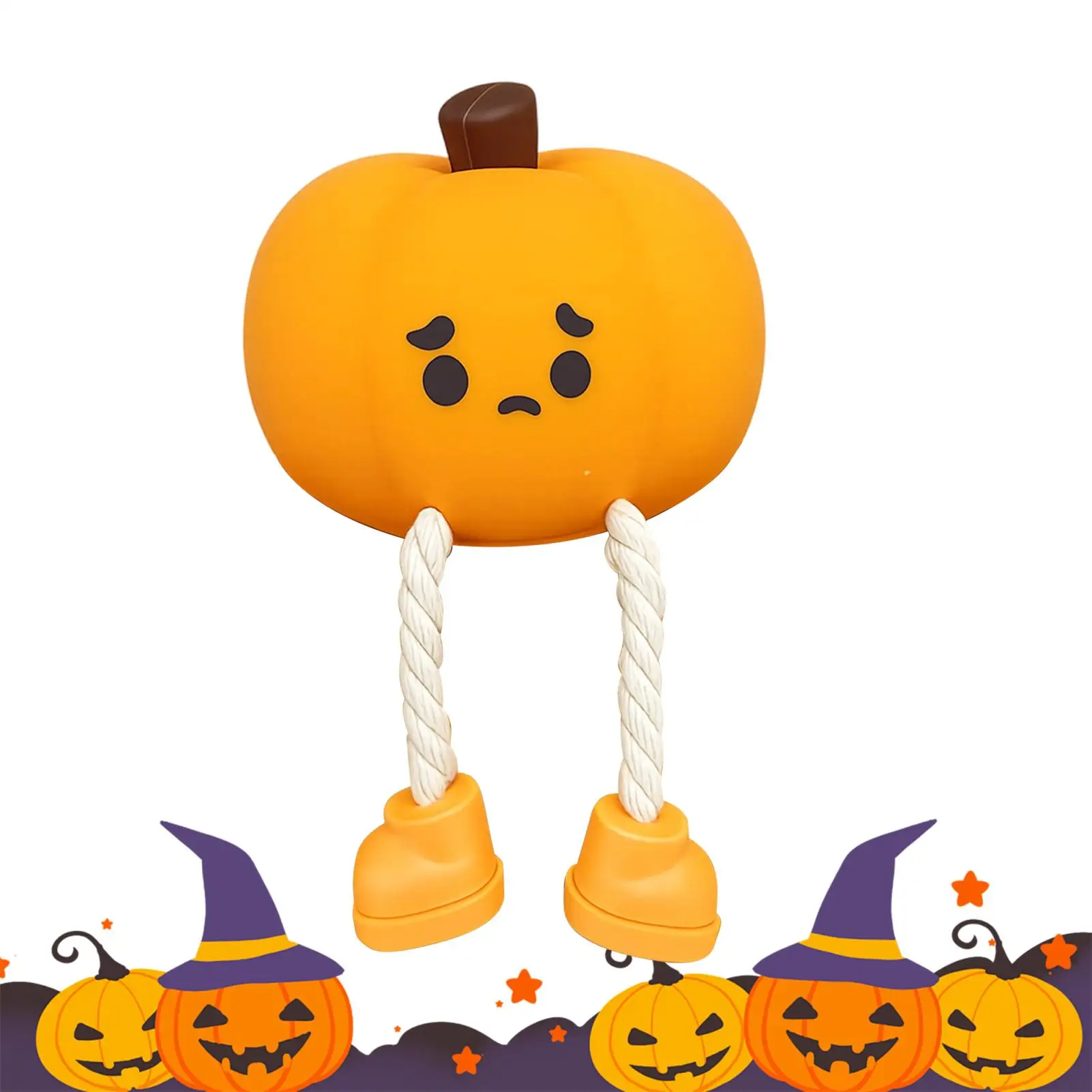 Silicone Halloween Pumpkin Shape Light Rechargeable Cute Halloween Decor Nightstand Nightlight For Kid Bedroom Living Room