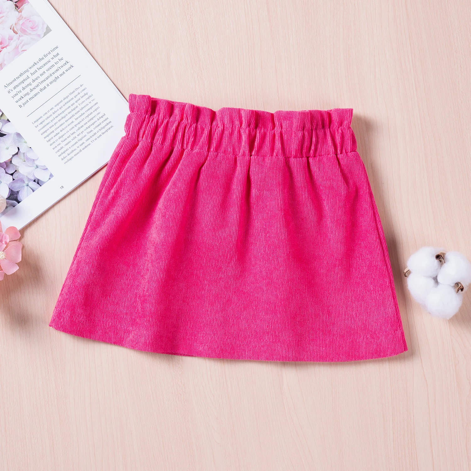 2024 Summer Baby Girl Solid Color Polyester Half Skirt New Children\'s Casual Style Cute Baby, Suitable for Home and Outdoor Use