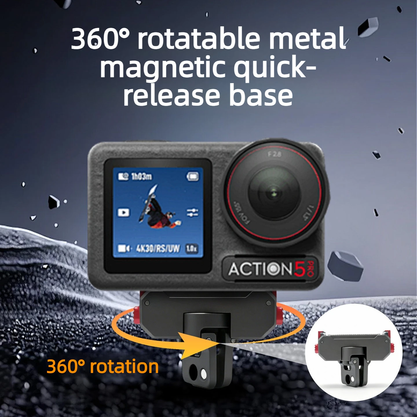 

Suitable for DJI Action5/6 Mountain Dog A13/P10 Adjustable Folding Adapter Insta360 Acepro2 GoUItra Camera Cycling Accessories