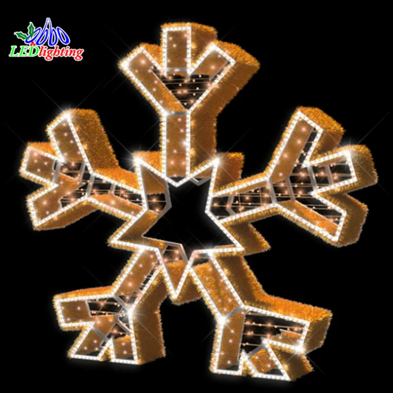 

Custom. led lamp party decoration outdoor led lighted 3d snowflake motif light