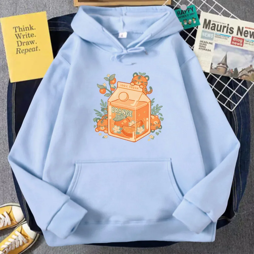 Anime Orange Juice Hoodies  Men Women's Fashion Hooded Sweatshirt Kids Clothing Boys Clothing Hip Hop Harajuku Casual Hoodie