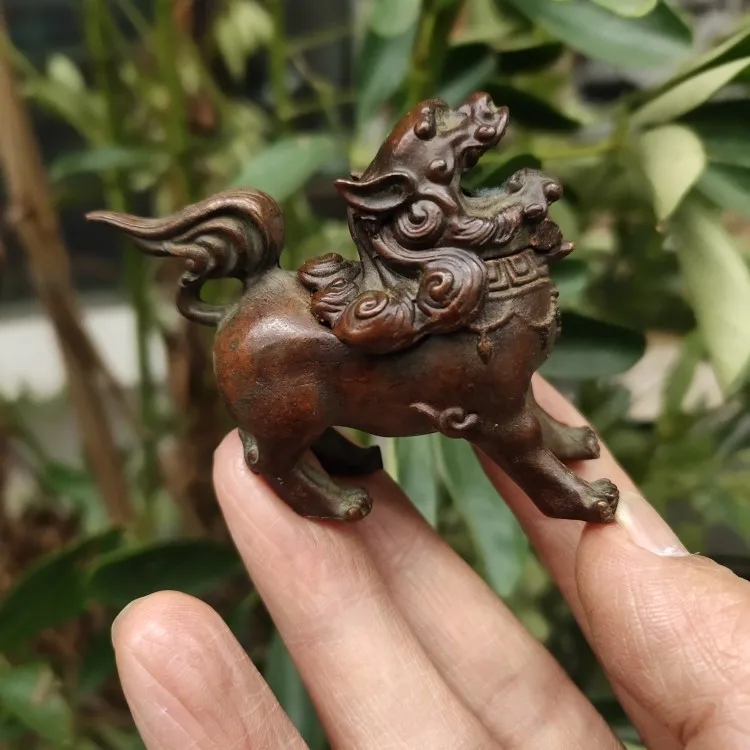 

Auspicious Beast Copper Stove, Small Tea Ceremony, Bronze Art Sculpture Casting, Lion Dragon Beast Incense Stove Home Furnishing