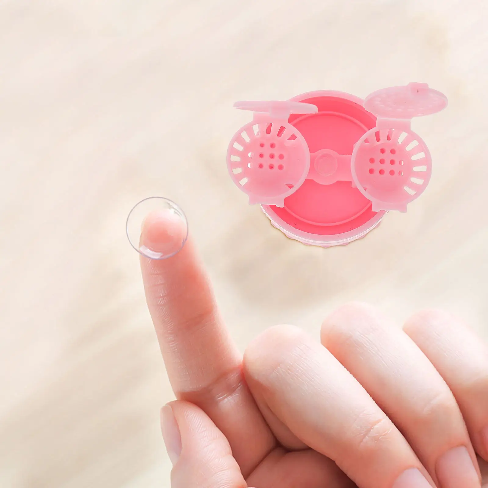 4Pcs Portable Contacts Lens Cleaners Lightweight Compact Manual Cleaning Case Travel Lens Box for Daily Use Manual Cleaner