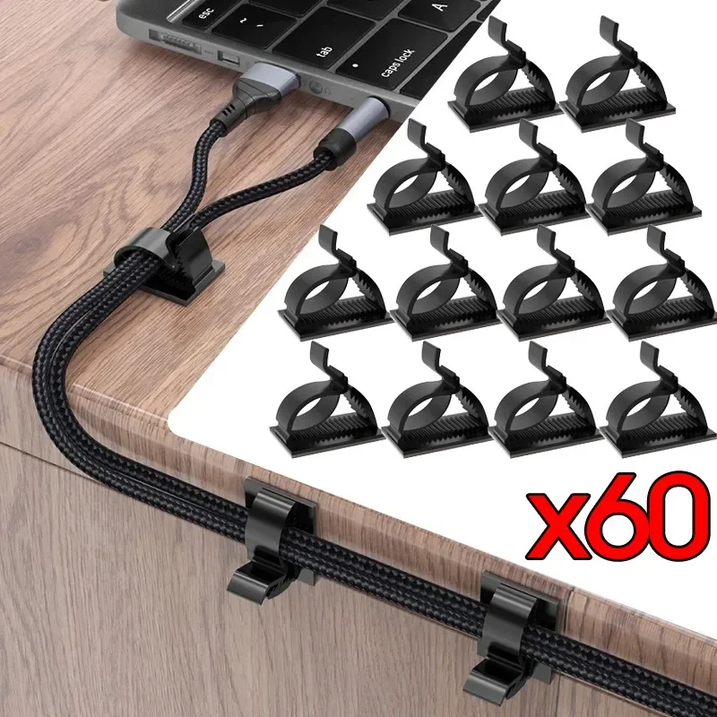 Self Adhesive Cable Clips Adjustable Cable Management Organizer Clips for Office Desk Car Wire Cord Fixer Holder Data Line Clamp