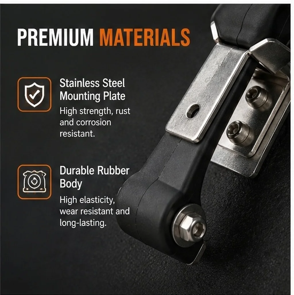 2Pcs Stainless Steel Rubber Flexible T Handle Draw Latch Vibration Absorbing Latch for Vehicle Engine Tool Box Cooler