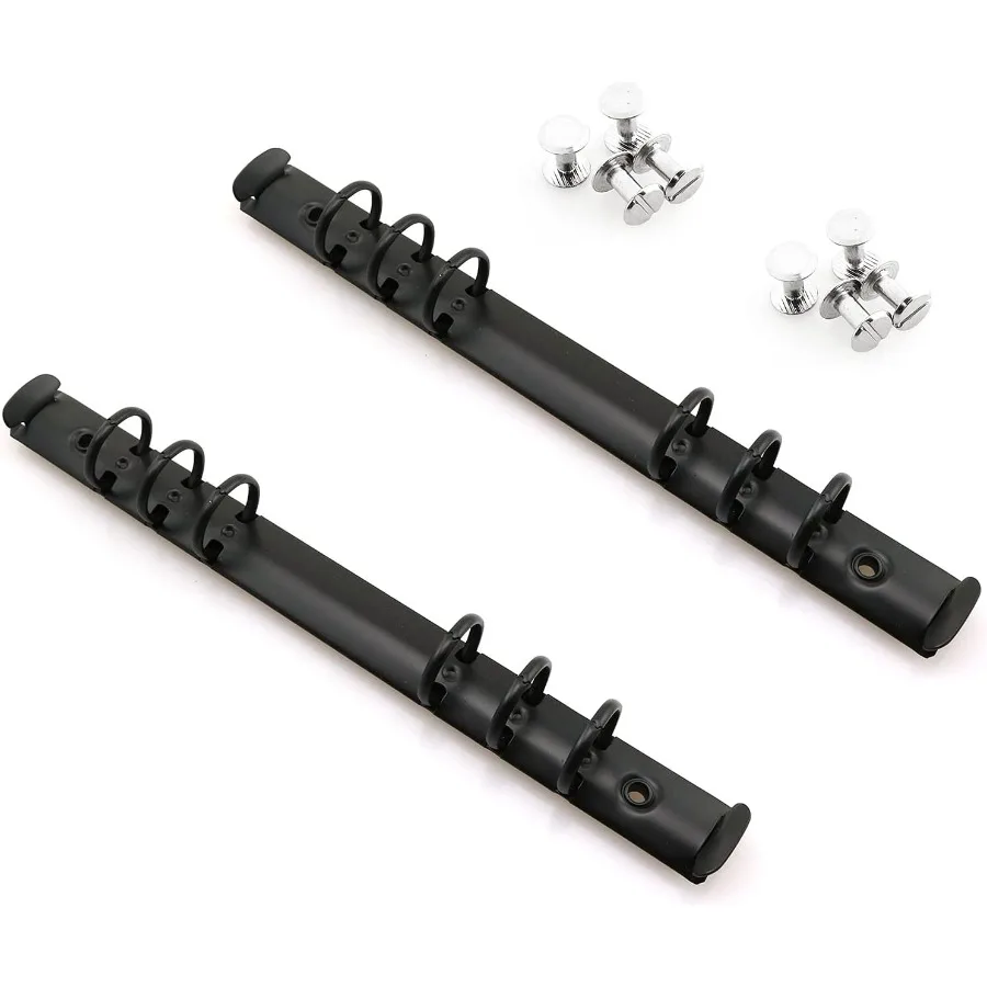 2個入り A5ノート 6穴リングバインダー機構 直径1.9cm ブラックカラー メタルクリップリングバインダー DIY用 詰め替え用紙収納フォルダー A