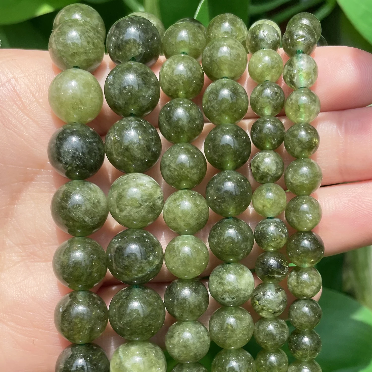 Natural Minerals Stone Green Jades Round Loose Spacer Beads for Needlework Jewelry Making DIY Bracelet Accessories 15\'\' 6 8 10mm