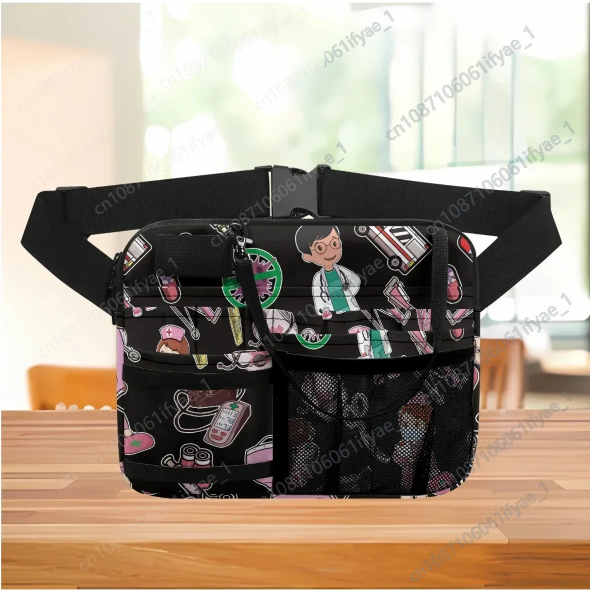 Female Bag Cartoon Nurse Doctor Print Fashion Casual Women's Waist Bag Portable Casual Adjustable Medical Pack Multi Pocket 2023