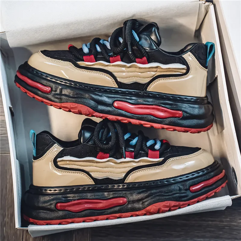 جديد الرجال أحذية رياضية كاجوال الشباب الحرم الجامعي نمط سميكة سوليد الارتفاع زيادة مقاومة للاهتراء احذية الجري Zapatos Para Hombres