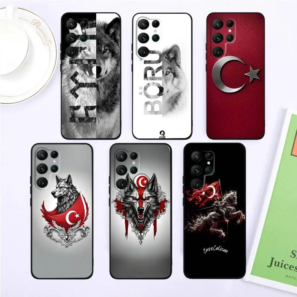 

Turkish language wolf Phone Case For Samsung S25,S24,S23,22,21,Ultra,Pro,S10,S30Plus,20lite Black Cover