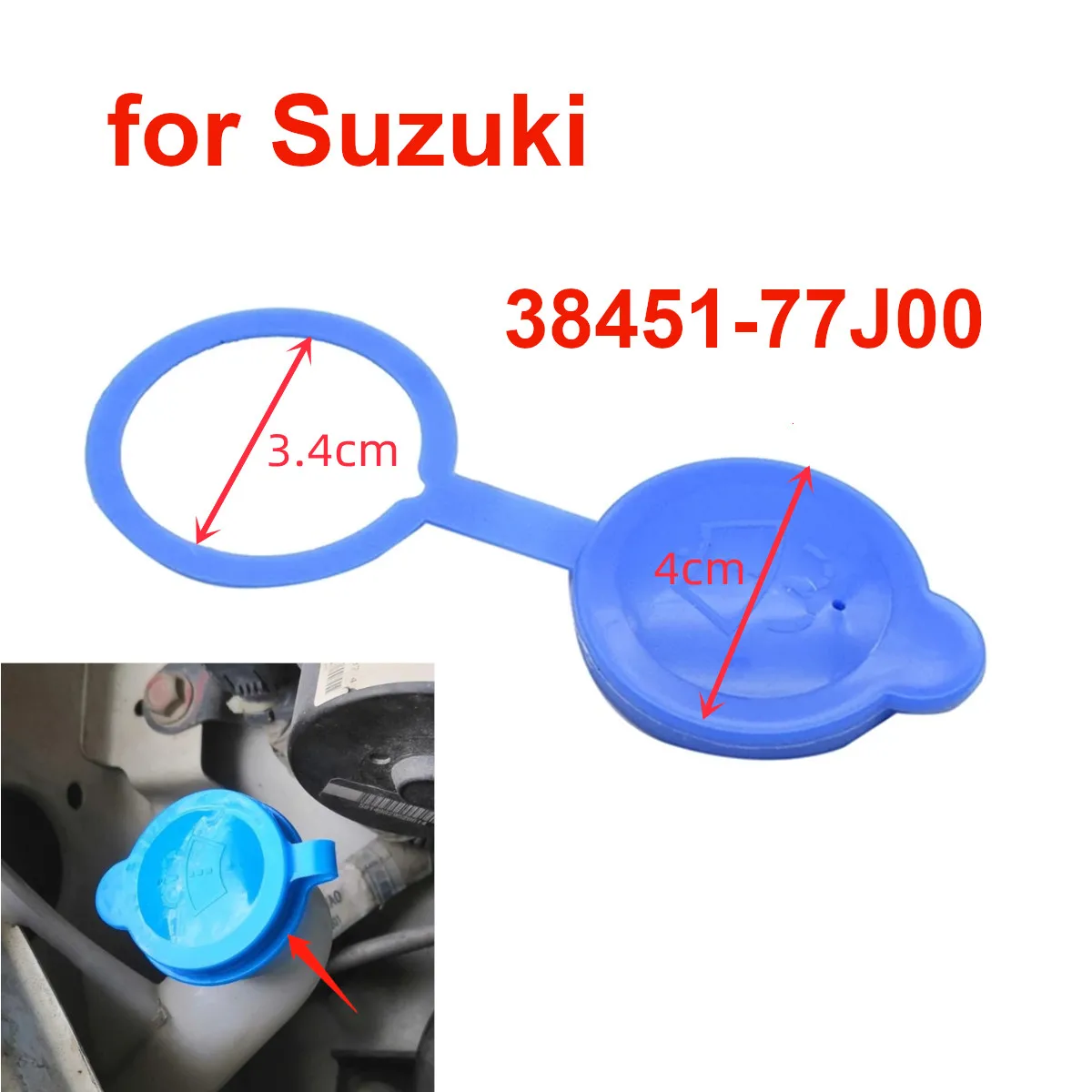 38451-77J00 Windshield Wiper Washer Fluid Reservoir Tank Cap Cover for Suzuki SX4 2006-2012