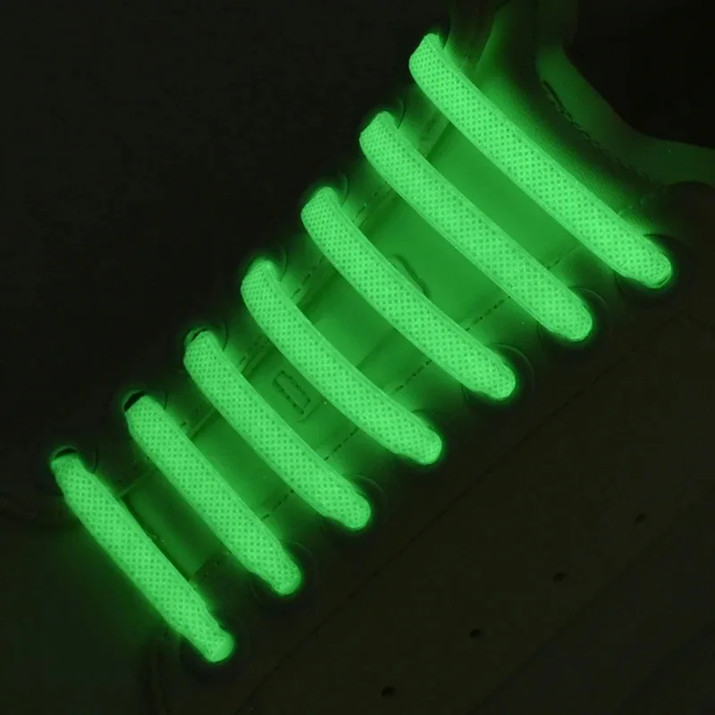 16PCS Glow in the Dark Silicone No Tie Shoelaces Elastic Shoe Laces for Adults Kids Sneakers Sports Shoes