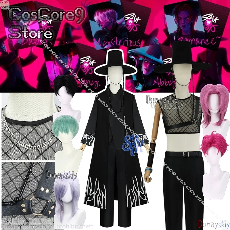 

Аниме фильм Kpop Demon полный комплект высокого качества YOUR IDOL костюм Saja Boys косплей черный гот вампир корейский костюм Хэллоуин 코스프레