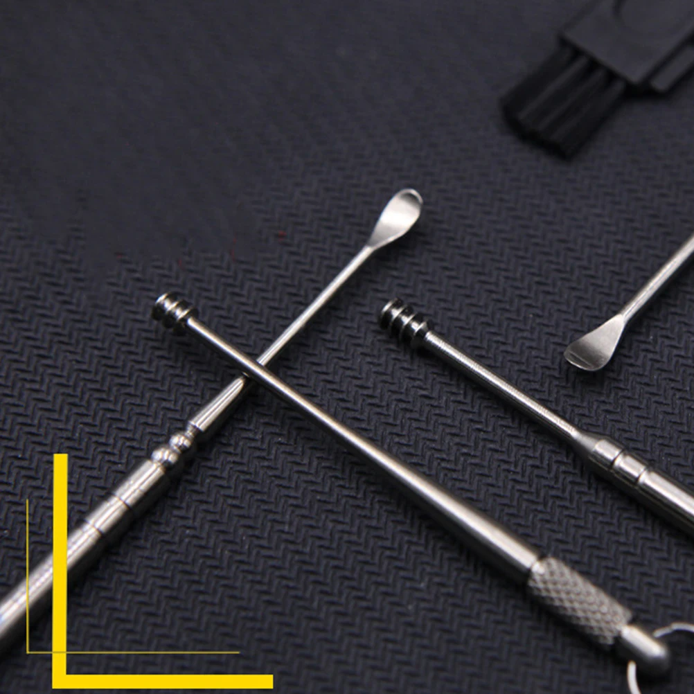 

4 шт., набор из титанового сплава, спиральный двусторонний совок для удаления воска, портативный инструмент для чистки ушей, принадлежности для ухода за ушами