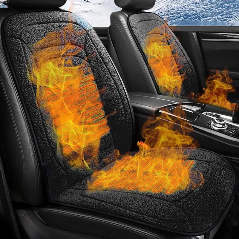 2pcs Car Driver Heated Seat Cushion Universal Auto Heated Seat Covers Seat Car Heater Cushion Fast Heating Cars Seat Heating Pad