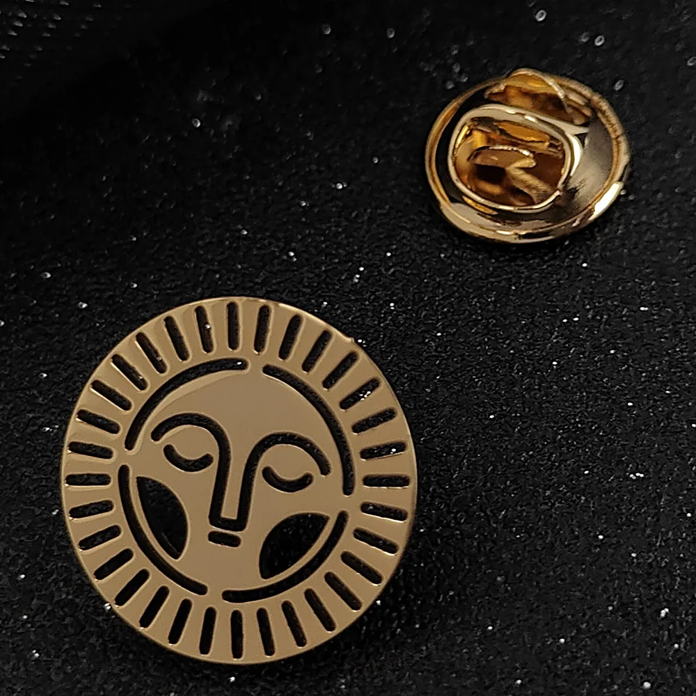

Retro Egyptian pharaoh pattern stainless steel brooch, formal dress party, gift to boyfriend, exquisite lapel pin