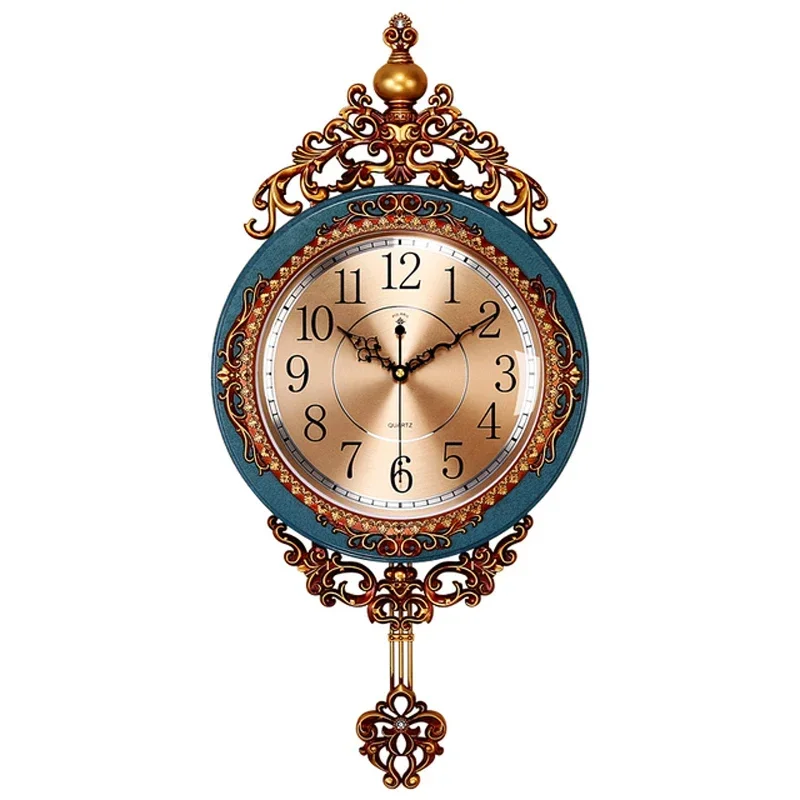 Home Decor Modern Pendulum Wall Clock Vintage Round Wall Clock Quartz Silent Metal Wall Clock Nordic Design Duvar Saati