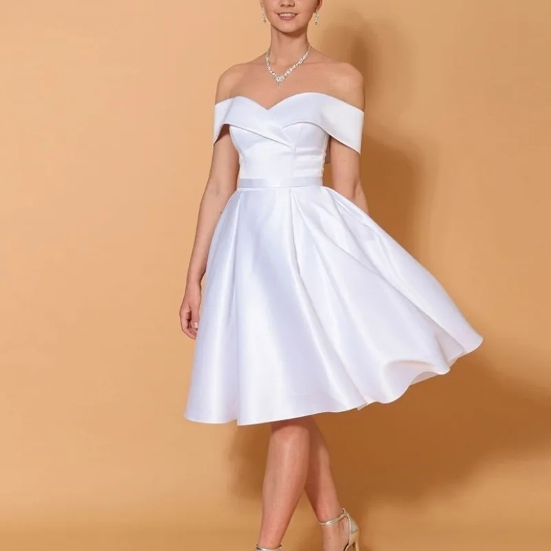 

Spring Sweet Satin Prom Dress for Women 2024 New Knee-length Celebtrity Party Gown Elegant Evening Dresses Vestidos Noche