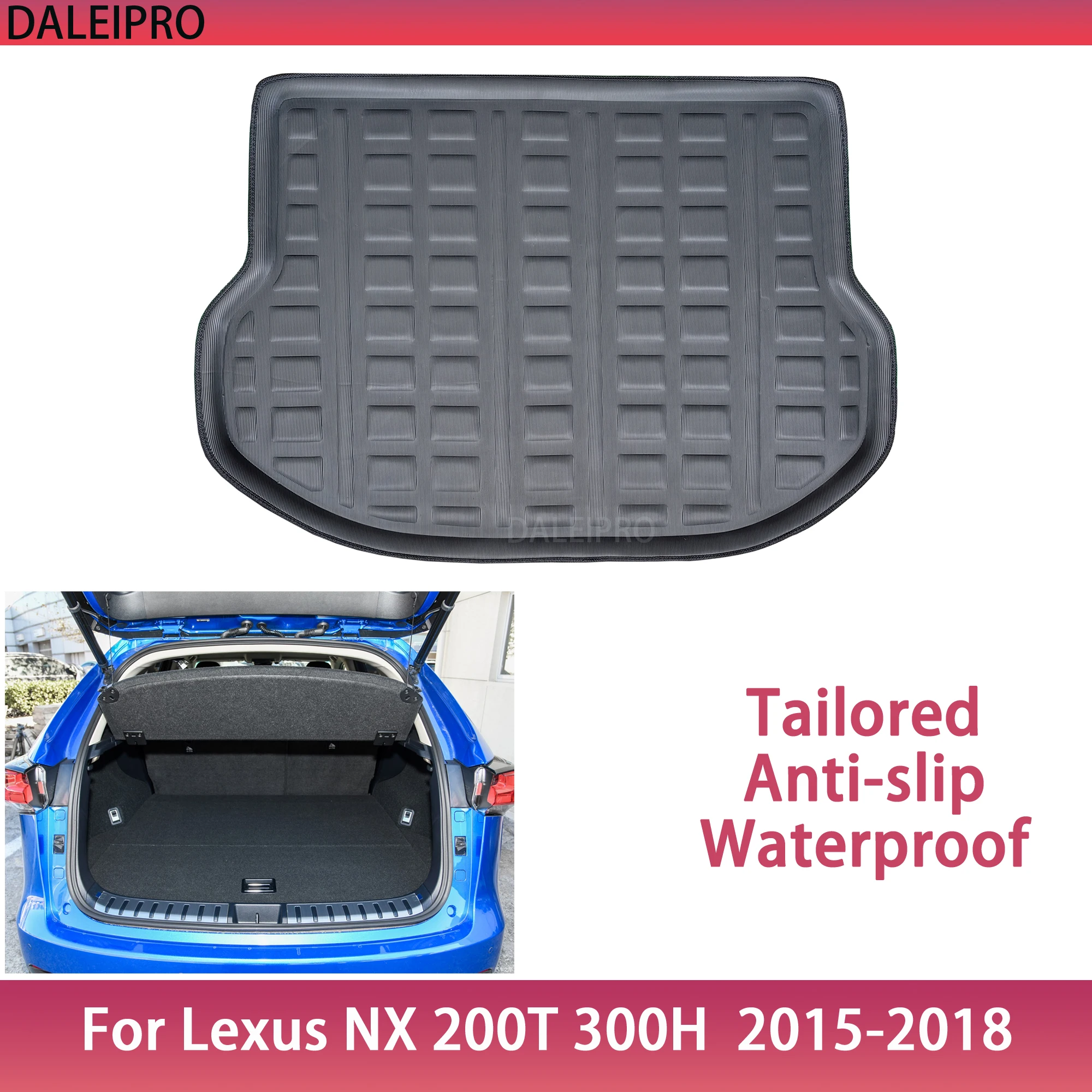 Tailored Rear Trunk Mat For Lexus NX NX200T 300H NX300 2015 2016 2017 2018 Cargo Liner Boot Floor Tray 3D Protector Accessories