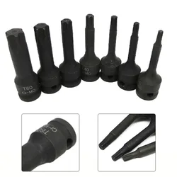 7pcs 3/8 Inch Drive Torx Bit Socket Star Hex Socket Wrnech T20-T60 Socket Set Suit Are Firmly Packed In A  Blow-molded Suitcase