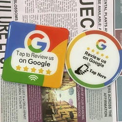 10cm Google Reviews NFC Desktop Stickers Epoxy Material 13.56MHz NFC215 Chip 504Bytes NFC Google Tap Review Display Plate