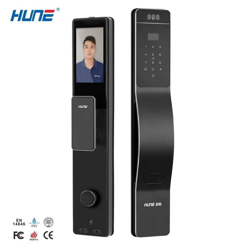 

[2026]HUNE 3D Face Recognition Door UL TTlock WiFi Smart Door Keyless Entry Electronic Fingerprint Door Keyless Waterproof Digi