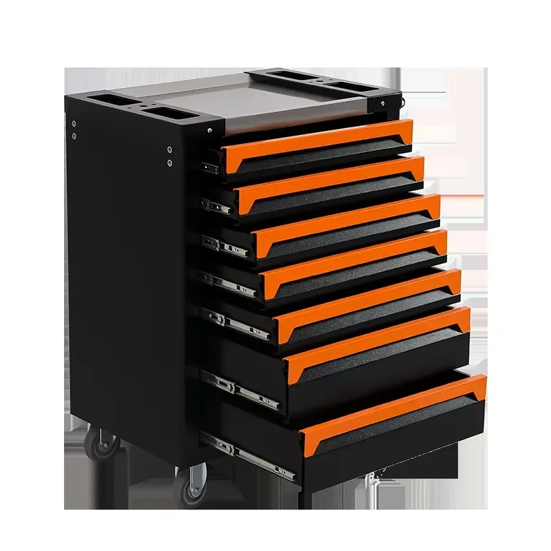 High Quality 7 Drawer Metal Tool Trolley Chest Storage Cabinet Professional Garage Workshop Rolling Tool Cart