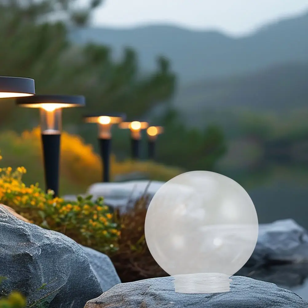 Easy Install Threaded Acrylic Transparent Spherical Lampshade for Outdoor Wall Sconces Garden Patio Porch Lamp Posts Ceiling Fan