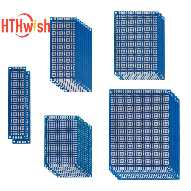 5-40 sztuk płytka PCB płytka prototypowa dwustronna 3x7 4x6 5x7 7x9cm uniwersalny eksperyment PCB niebieski prototyp płytek drukowanych Diy Electroni