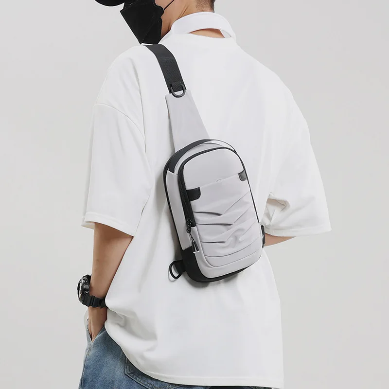 

Fashion Versatile Simple Men's Messenger Bag, Solid Color Oxford Cloth Shoulder Bag, Fashion Sports Men's Breast Bag