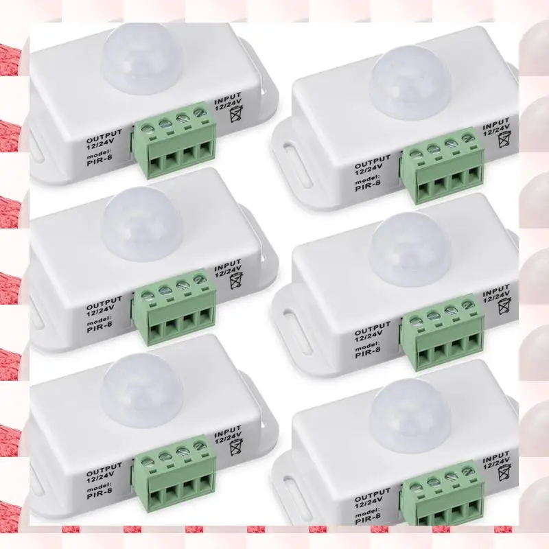 

Комплект из 6 инфракрасных датчиков движения PIR ABGN 12В/24В для светодиодных лент с функцией таймера