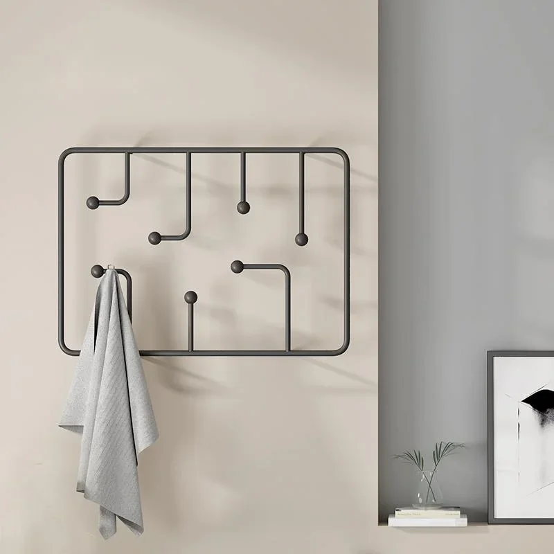 Minimalist Wind Iron Art Wall Coat Rack Modern Nordic Hanging Hook Clothes Home Wall Bedroom Hanging Clothes Shelf