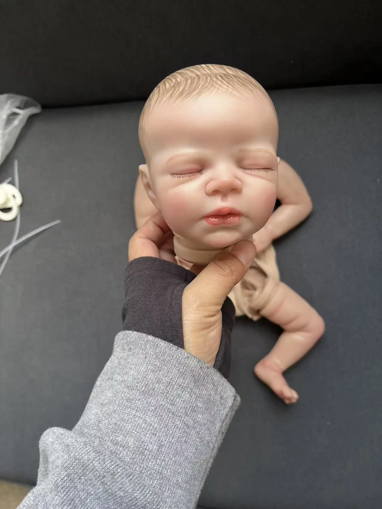 16 polegadas kit boneca reborn zendric já pintado peças de boneca com veias visíveis diy kits reborn bebe reborn nome na parte traseira