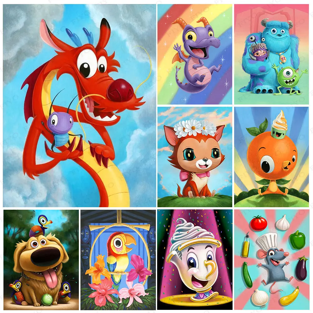 DIY 5D Diamond Painting Cartoon Animals Full Diamond Embroidery Dog Dragon Picture Cross Stitch Kits Home Decor Christmas Gifts