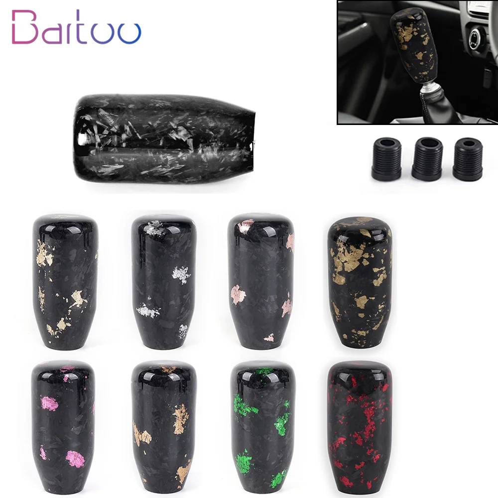 

Bartoo-Universal Carbon Forged Fiber Car Gear Shift Knob Cylindrical Manual Transmission Automatic Gear Shifter Lever SFN091