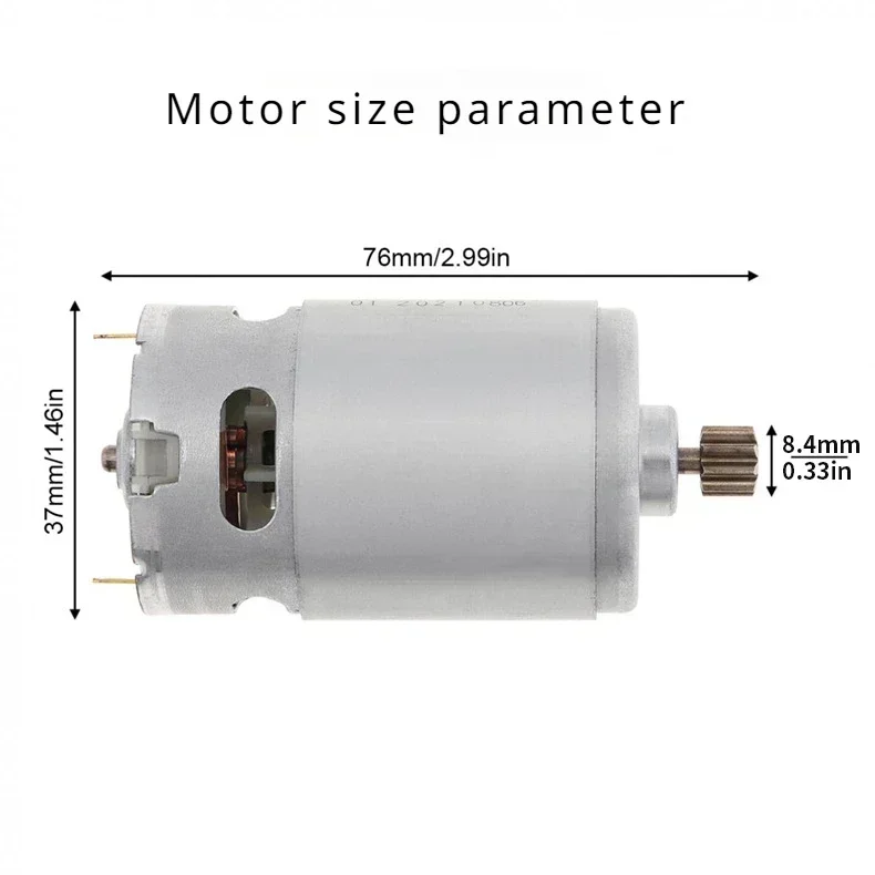 RS550 12-tooth DC motor DC motor 10.8V/12V/14.4V/16.8V/18V/21V/25V screwdriver electric drill motor with high torque gearbox mot
